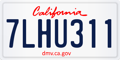 CA license plate 7LHU311