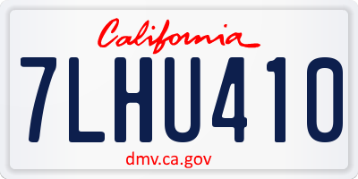 CA license plate 7LHU410
