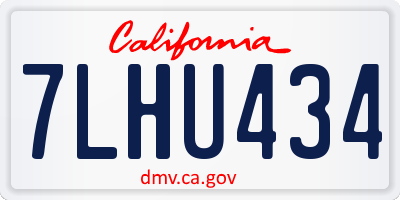 CA license plate 7LHU434