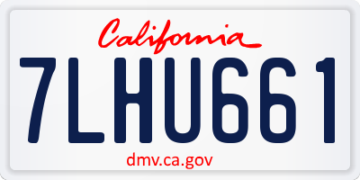 CA license plate 7LHU661