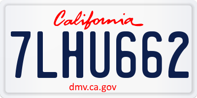 CA license plate 7LHU662
