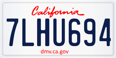CA license plate 7LHU694