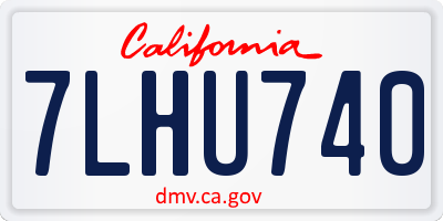 CA license plate 7LHU740