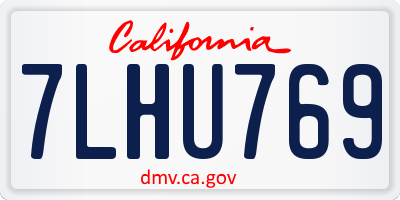 CA license plate 7LHU769