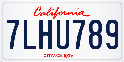 CA license plate 7LHU789