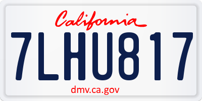 CA license plate 7LHU817