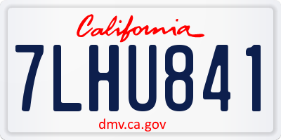 CA license plate 7LHU841
