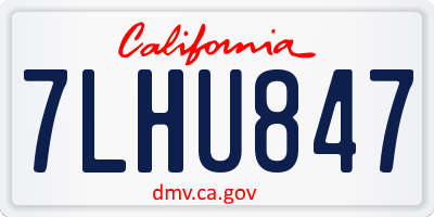 CA license plate 7LHU847