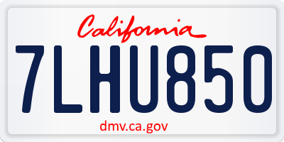 CA license plate 7LHU850