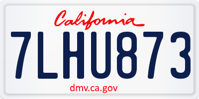 CA license plate 7LHU873