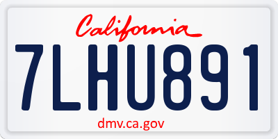 CA license plate 7LHU891