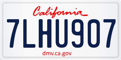 CA license plate 7LHU907