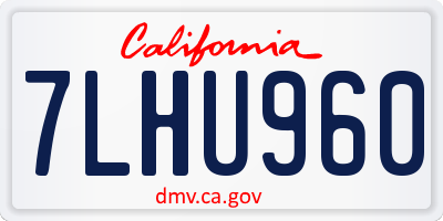 CA license plate 7LHU960