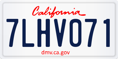 CA license plate 7LHV071