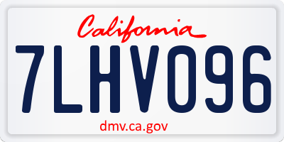 CA license plate 7LHV096