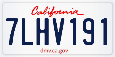 CA license plate 7LHV191