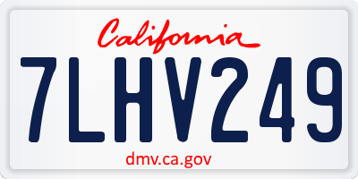 CA license plate 7LHV249