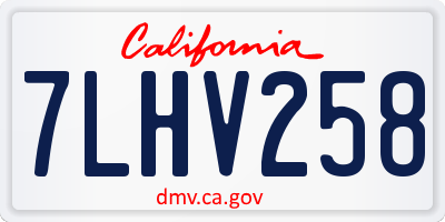 CA license plate 7LHV258