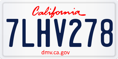 CA license plate 7LHV278