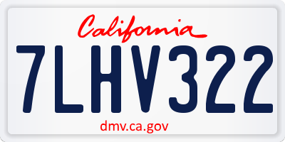CA license plate 7LHV322