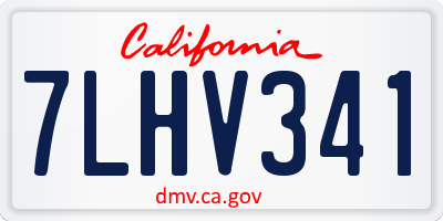 CA license plate 7LHV341