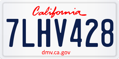 CA license plate 7LHV428