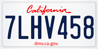 CA license plate 7LHV458