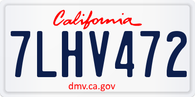CA license plate 7LHV472