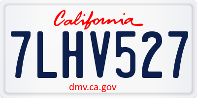 CA license plate 7LHV527