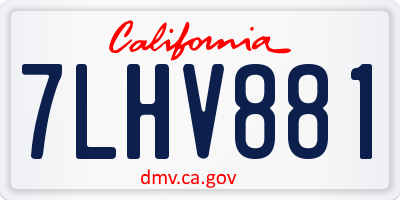 CA license plate 7LHV881