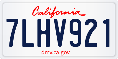 CA license plate 7LHV921