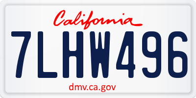 CA license plate 7LHW496