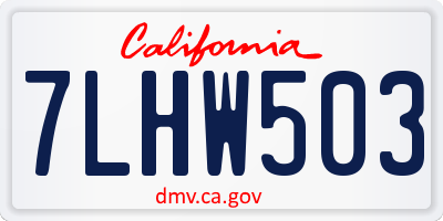 CA license plate 7LHW503