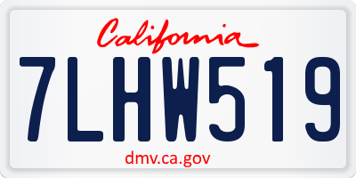 CA license plate 7LHW519