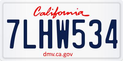 CA license plate 7LHW534