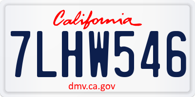CA license plate 7LHW546