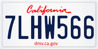 CA license plate 7LHW566
