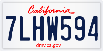 CA license plate 7LHW594