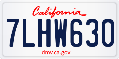CA license plate 7LHW630
