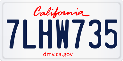 CA license plate 7LHW735
