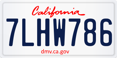 CA license plate 7LHW786