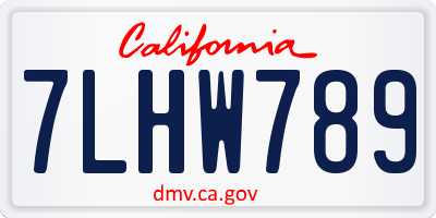 CA license plate 7LHW789