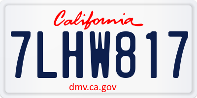 CA license plate 7LHW817