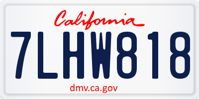 CA license plate 7LHW818