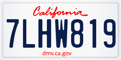 CA license plate 7LHW819
