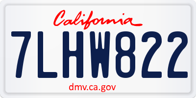 CA license plate 7LHW822
