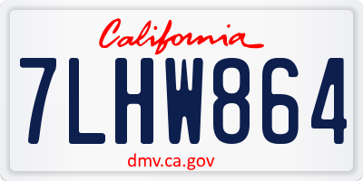 CA license plate 7LHW864