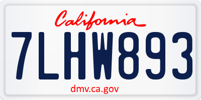 CA license plate 7LHW893