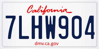 CA license plate 7LHW904