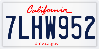 CA license plate 7LHW952